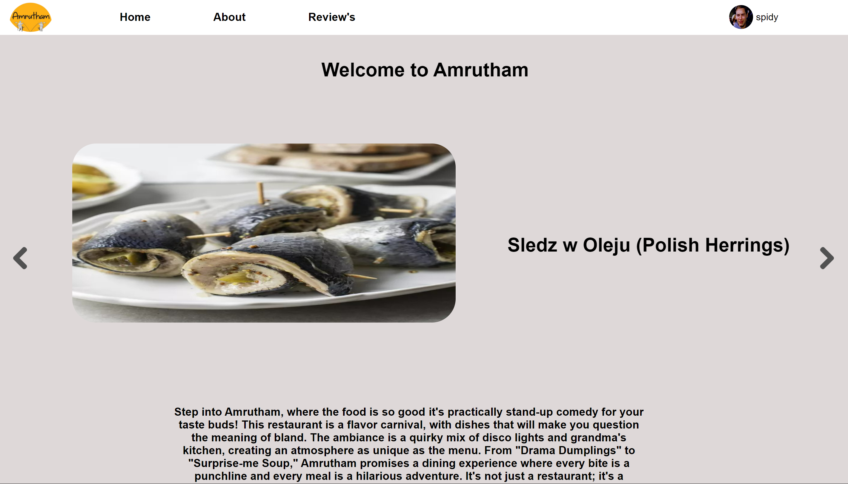 Amrutha Vilas – Restaurant Menu Manager